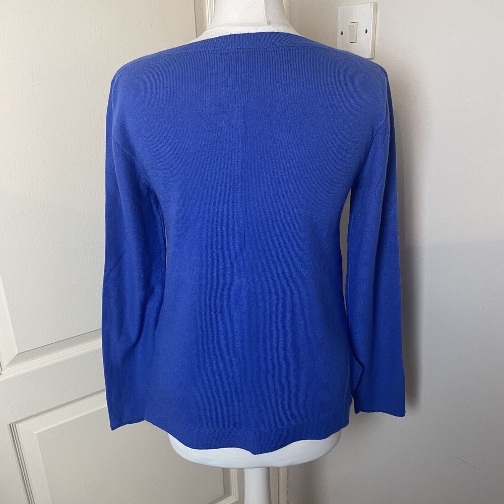 White Stuff Jumper Size 10 Lambswool Cashmere Blend Merlot Blue Xmas Festive - Picture 6 of 13